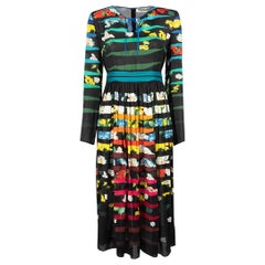 Mary Katrantzou Floral Print Sheer Maxi Dress Size M