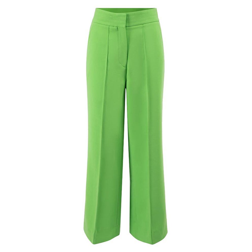 ME+EM Lime Green Wide Leg Tailored Trousers Size M