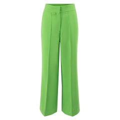 ME+EM Lime Green Wide Leg Tailored Trousers Size M