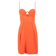 Used Zimmermann Orange Silk Cutout Mini Dress Size M