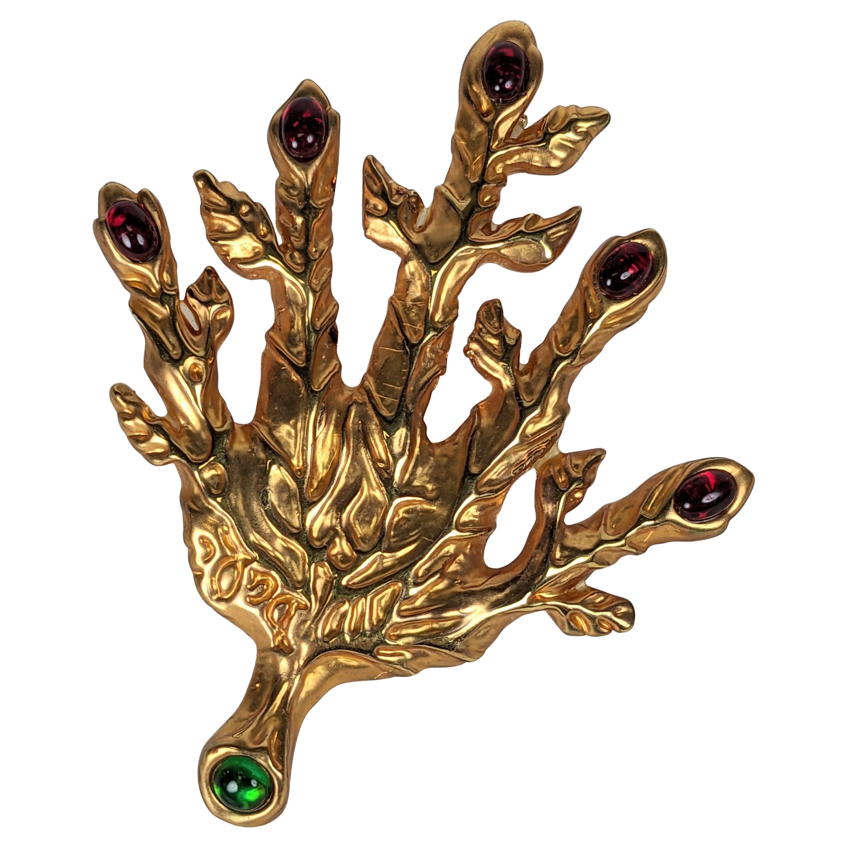 Salvador Dali Leaf Veined Hand Brooch: Vegetal Vision For Sale