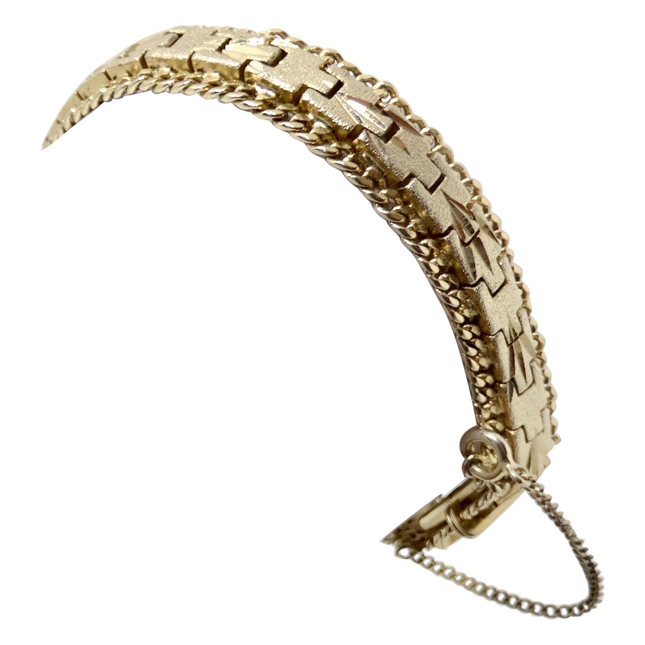 24K Gold Plated 1960s Chain Bracelet For Sale