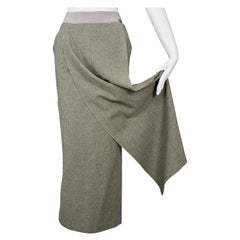 Vintage 1999 CHANEL Overlap Panel Cachemere Wool Long Skirt
