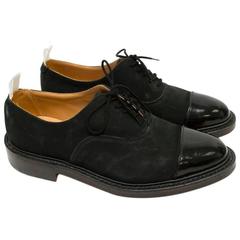 Thom Browne Black Suede & Patent Tip Shoes 6