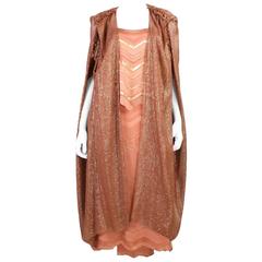 1980's Holly's Harp Metallic Dress and Cocoon Coat 6