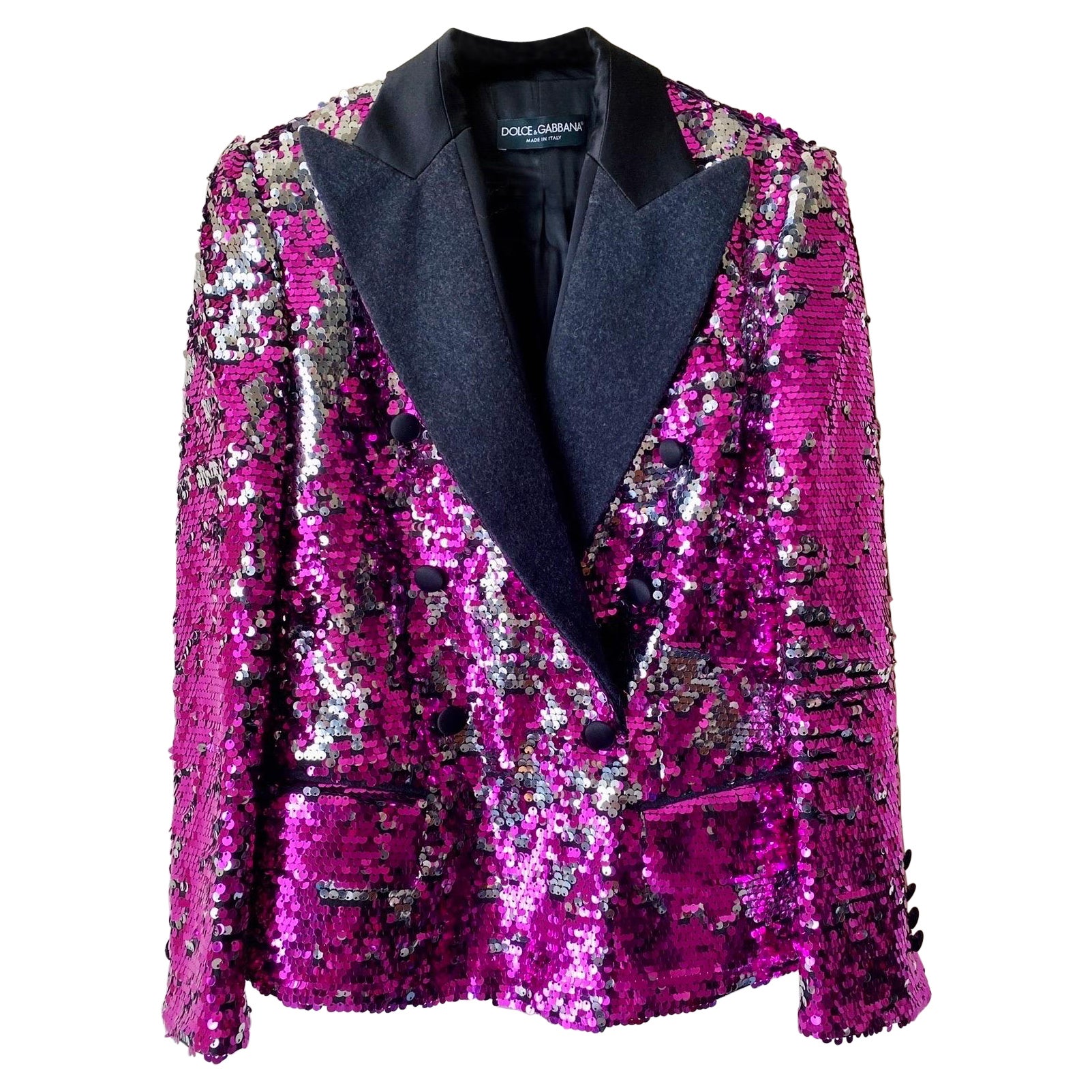 Dolce & Gabbana runway 2011 pink sequined jacket  For Sale