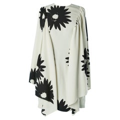 Ivory dress with black flowers print and oversize sleeves Stella McCartney