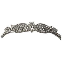 20s Flapper Headpiece Headdress Embellished with Crystals and Silver Lamé 