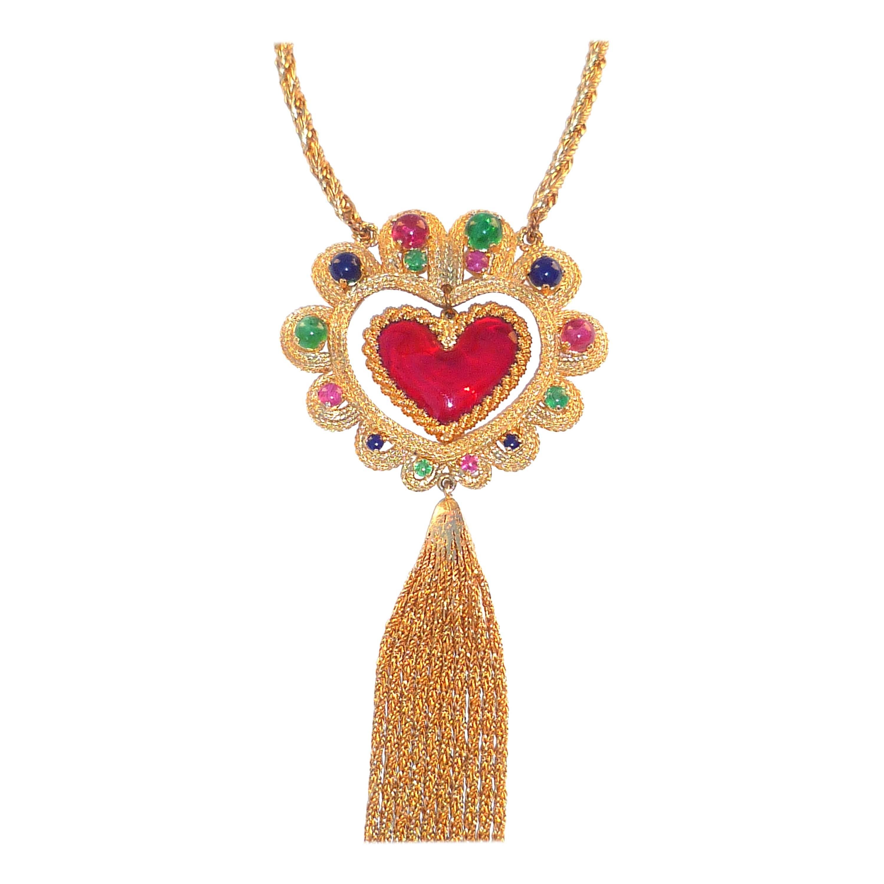 1970 Christian Dior Pendant Tassel Necklace