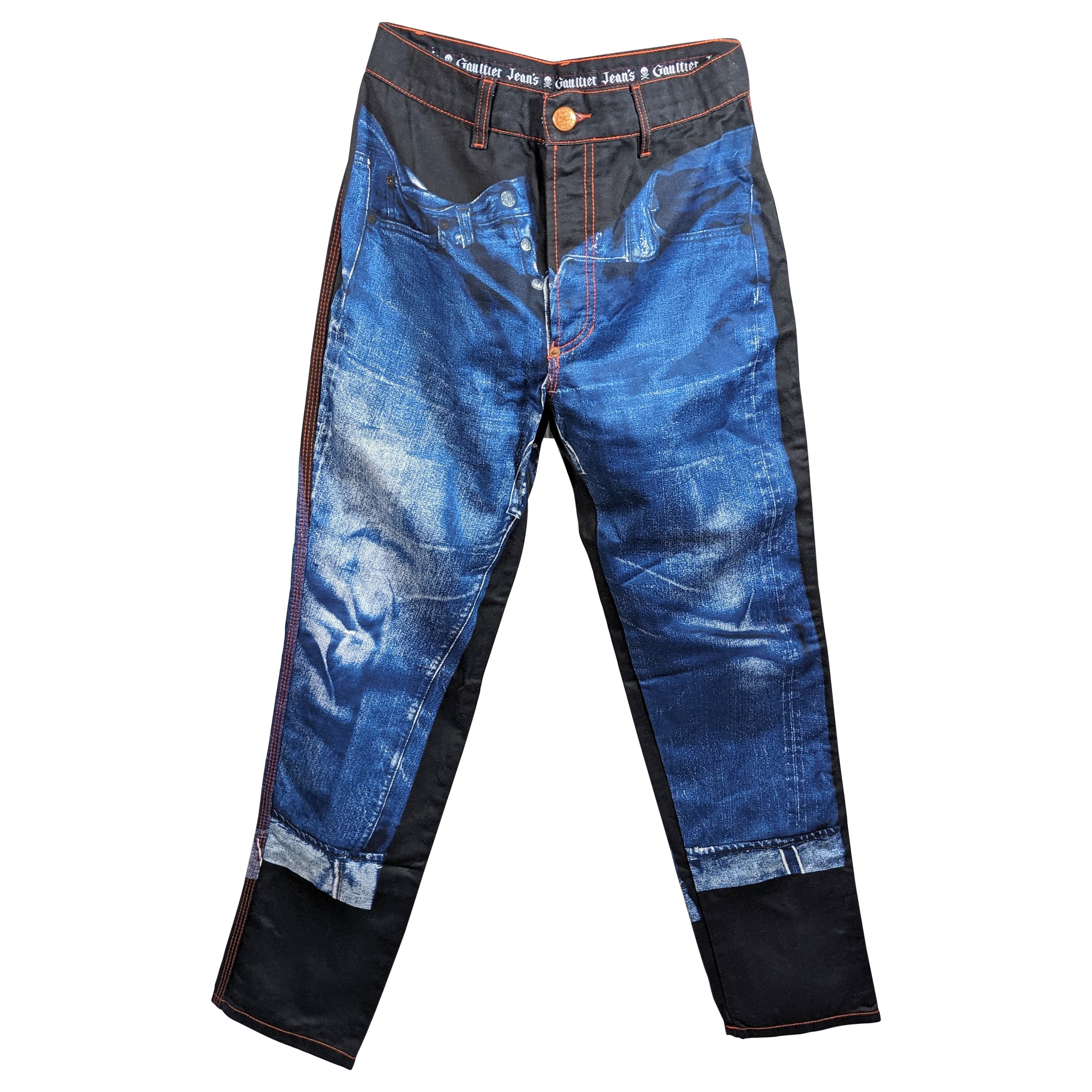 Jean Paul Gaultier Trompe L'Oiel Jeans im Angebot