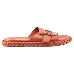 Chloé Brown Leather Pip Braided Sole Sandals Size IT 40