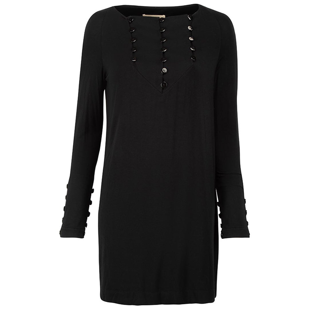 Jasmine Di Milo Black Buttoned Mini Dress Size S For Sale