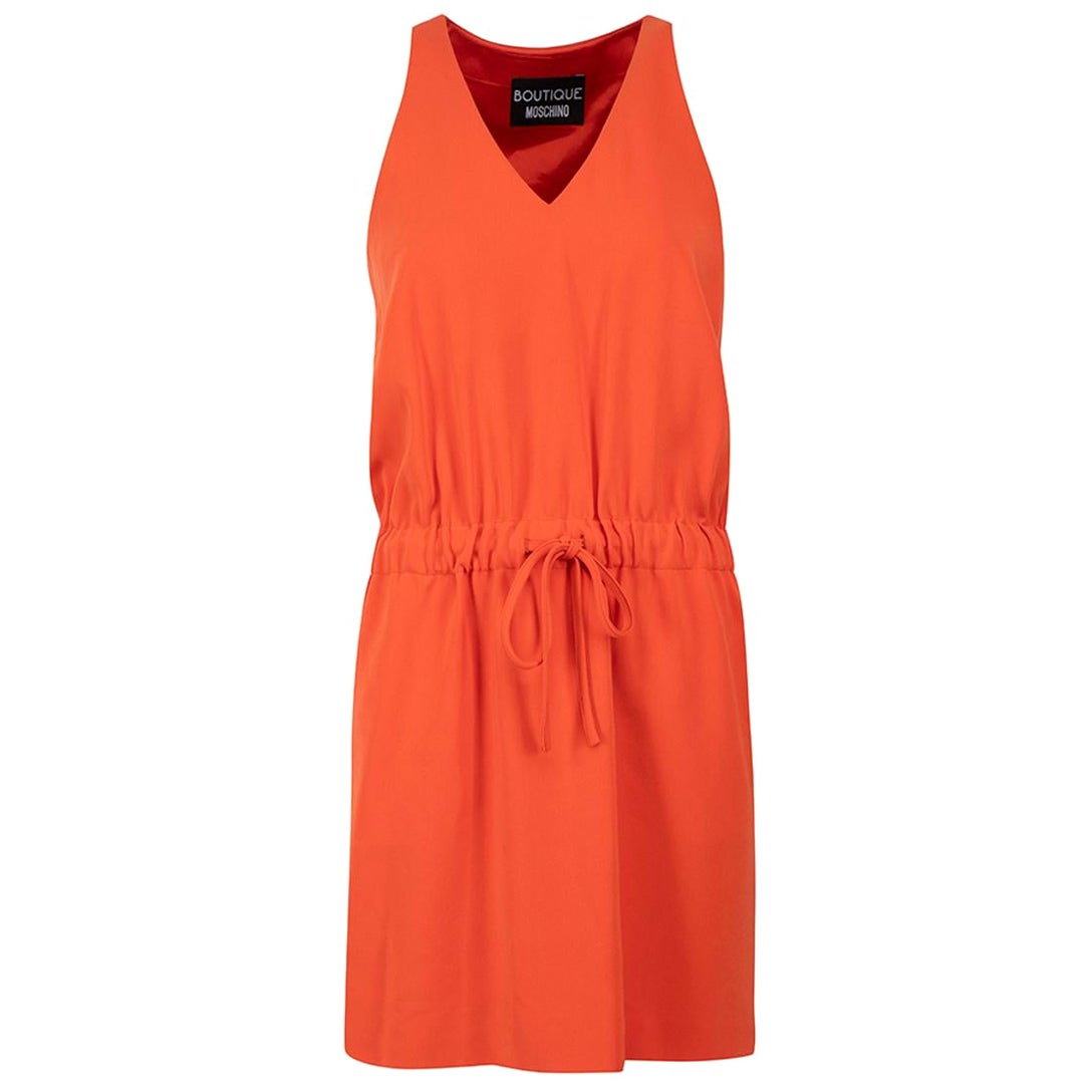 Moschino Boutique Moschino Orange Drawstring Waist Mini Dress Size S