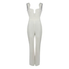 Galvan London White Monowire Neckline Jumpsuit Size L