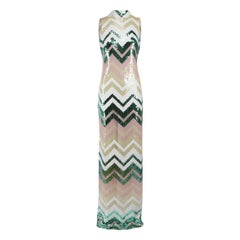 Ralph & Russo Sequinned Zigzag Maxi Dress Size L