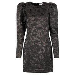 & Other Stories Black Embroidered Mini Dress Size S