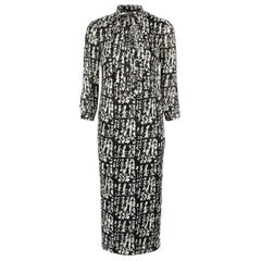 Robe Karla Ablbe noire à imprimé abstrait Burberry, taille XS