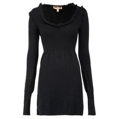 Jasmine Di Milo Vintage Black Ruffle Knit Dress Size S