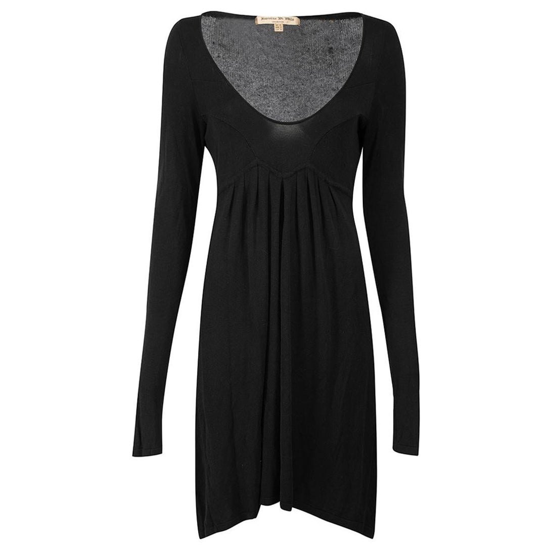 Jasmine Di Milo Vintage Black Plunge Neck Dress Size S For Sale