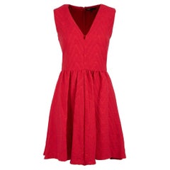 Maje Red Ruched Zigzag Mini Dress Size S