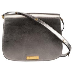 Marni Gunmetal Leather Crescent Shoulder Bag