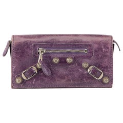 Balenciaga Purple Raisin Leather Giant 12 Wallet