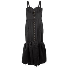 Sandra Mansour Black Bustier Midi Dress Size XS