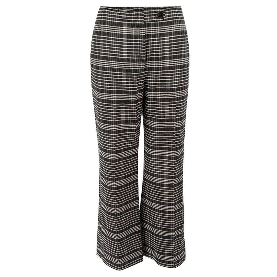 Acne Studios Grey Wool Checkered Trousers Size S For Sale