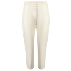 MSGM White PU Crop Straight Trousers Size S