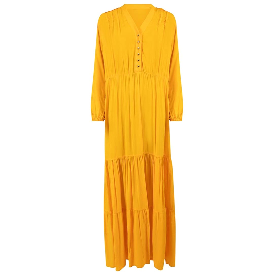 Melissa Odabash Orange Tiered Maxi Dress Size M For Sale