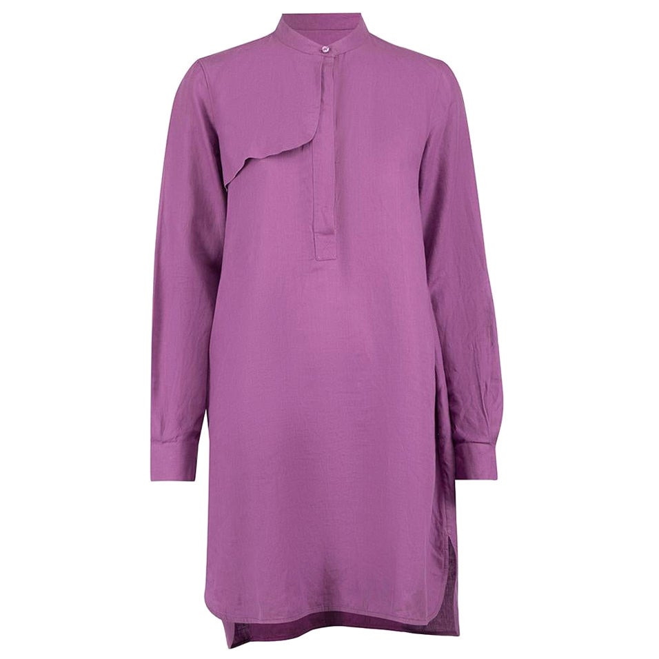 Loro Piana Purple Placket Detail Shirt Dress Size L
