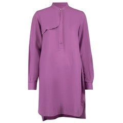 Used Loro Piana Purple Placket Detail Shirt Dress Size L