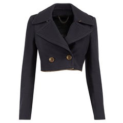 Used Burberry Burberry Prorsum Navy Wool Cropped Peacoat Size XS