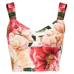 Dolce & Gabbana Pink Floral Bustier Crop Top Size XXS