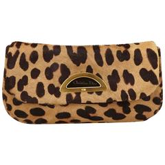 Dior Leopard Print Pony Hair Malice Pouch