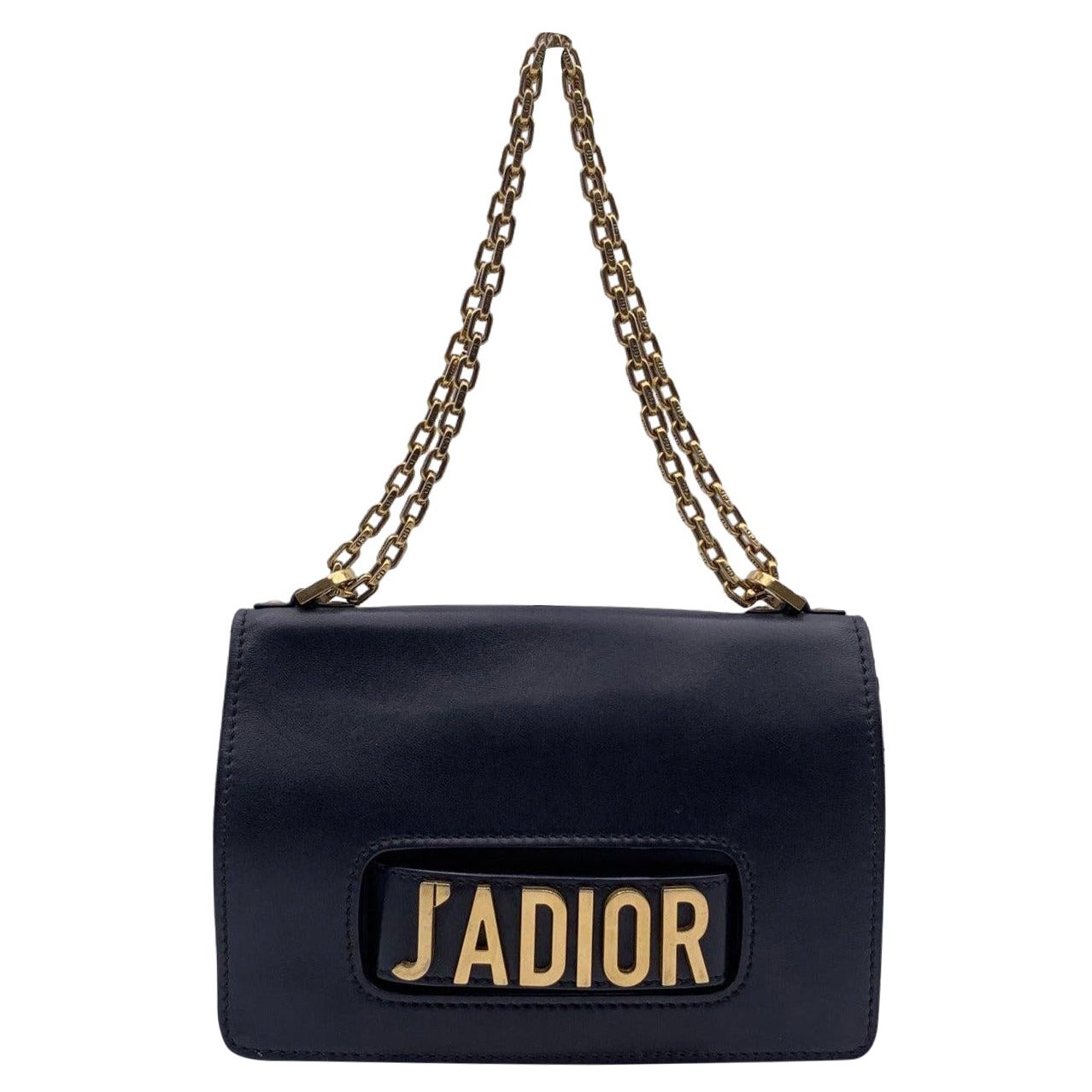 Christian Dior Black Leather J'Adior Shoulder Bag with Chain Strap