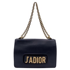 Christian Dior Black Leather J'Adior Shoulder Bag with Chain Strap