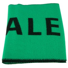 Balenciaga Green Wool Logo Scarf