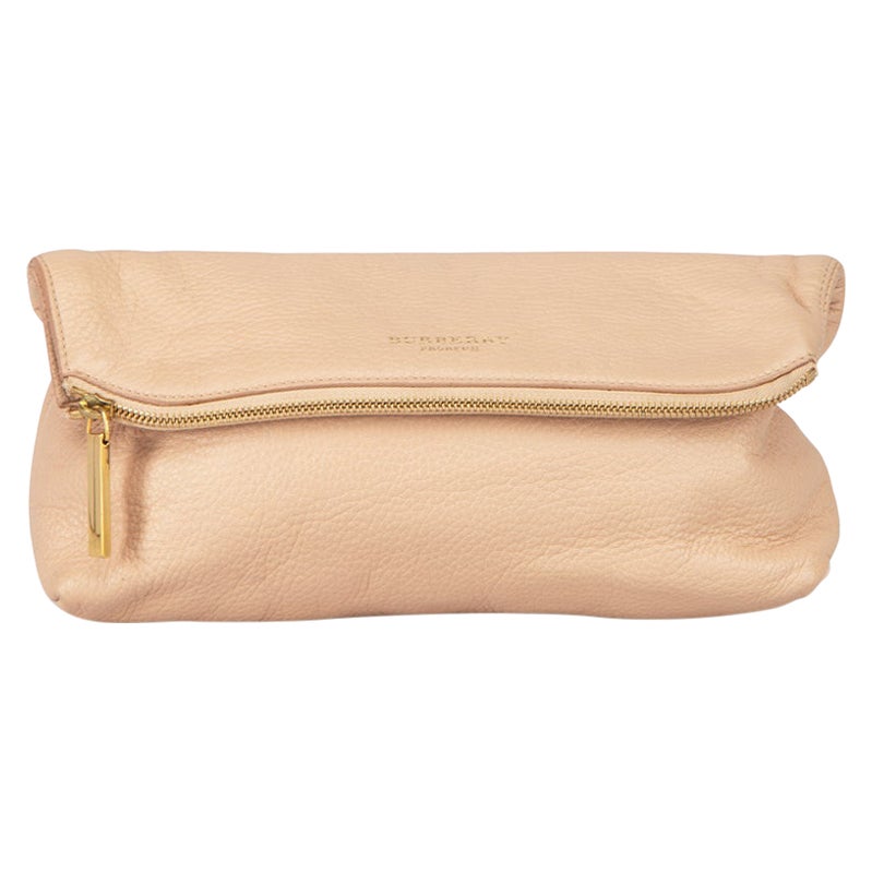 Burberry Burberry Prorsum Pink Leather Clutch For Sale