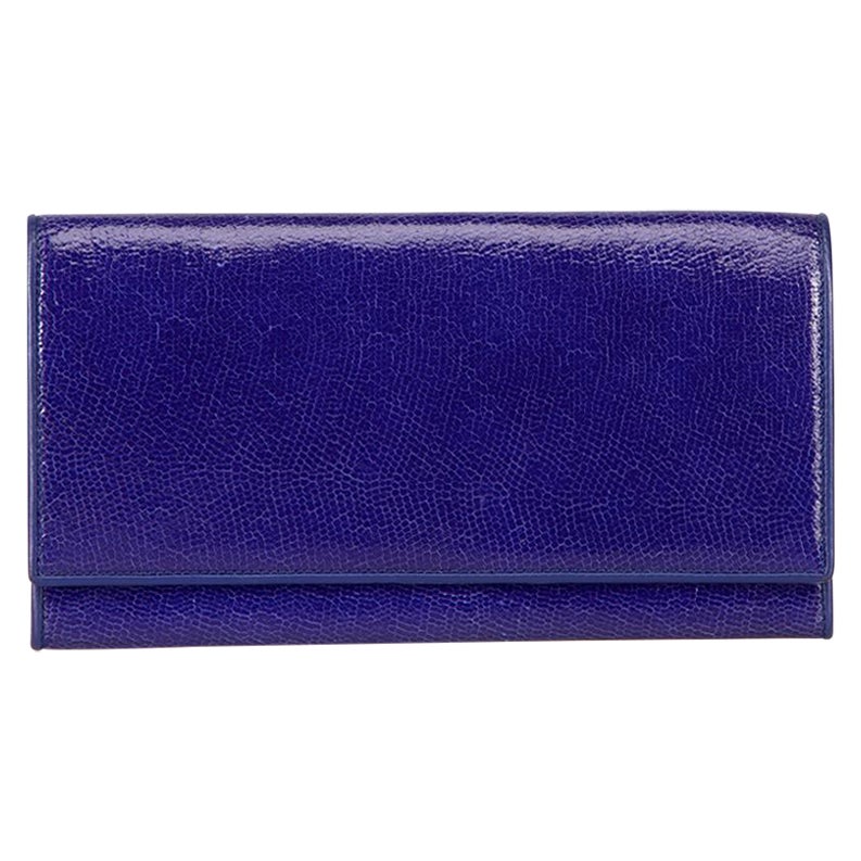 Smythson Purple Leather Bifold Travel Wallet