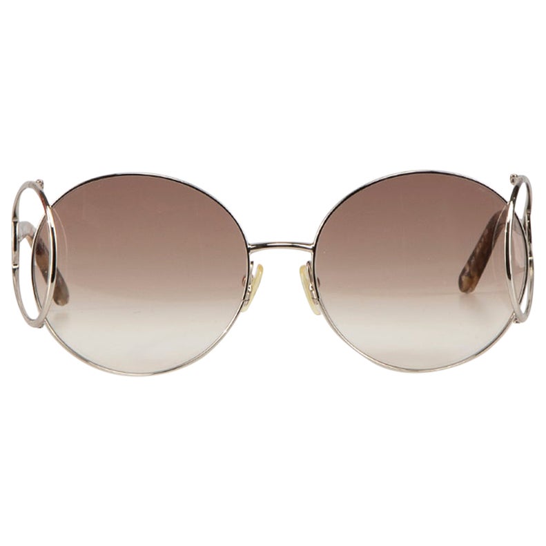 Chloé Brown Tinted Round Sunglasses For Sale