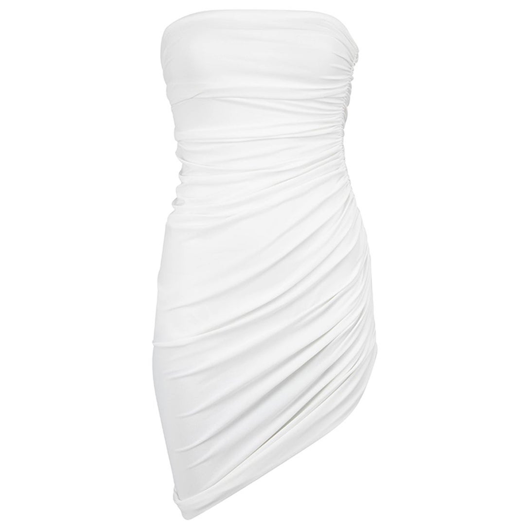 Norma Kamali White Strapless Mini Dress Size XXS For Sale
