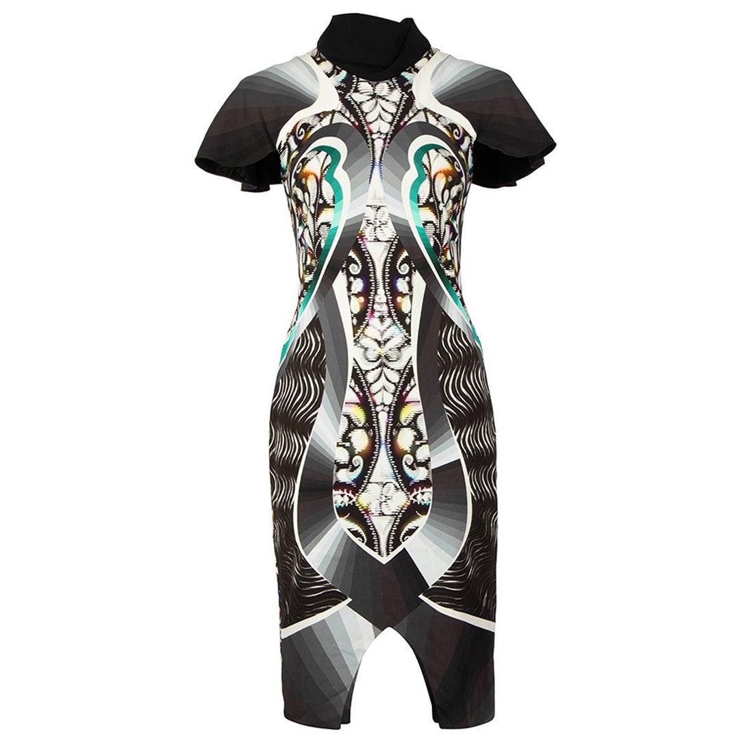 Peter Pilotto Abstract Print Mock Neck Dress Size L For Sale