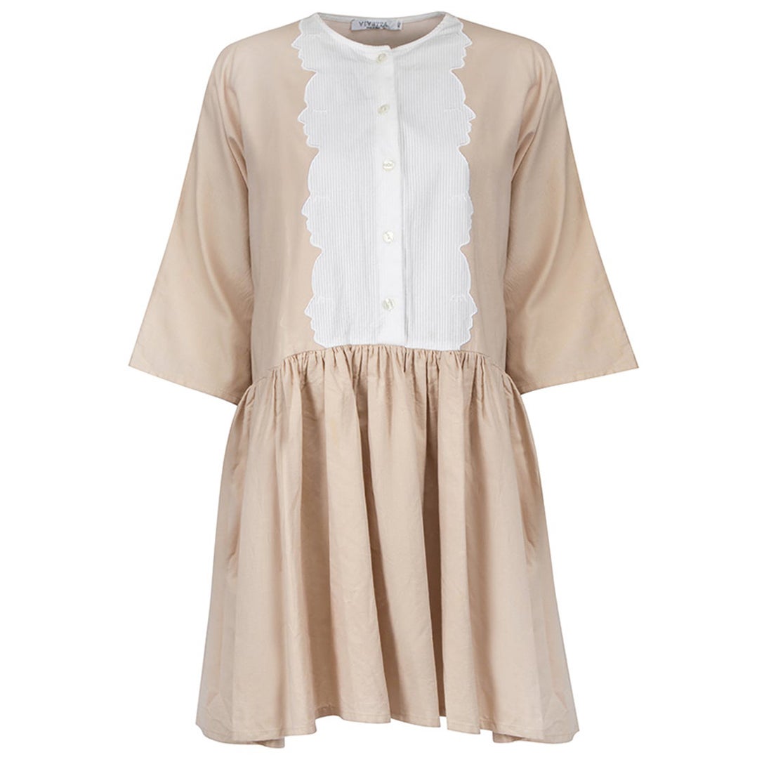 Vivetta Beige Smock Mini Dress Size L For Sale