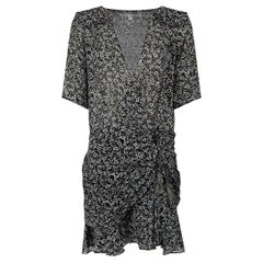 Veronica Beard Black Floral Print Sheer Dress Size S