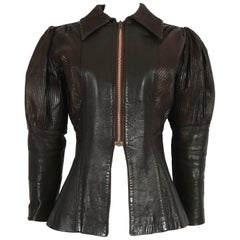 Vintage Ossie Clark brown leather 'Rocker' jacket, c. 1966