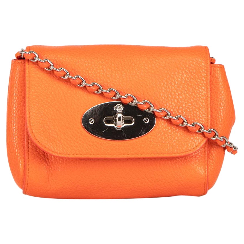 Mulberry Orange Leather Mini Lily Crossbody