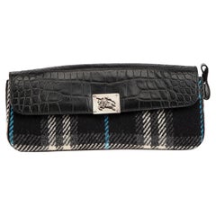 Used Burberry Black Checkered Clutch