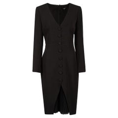 Badgley Mischka Vestido Midi Abotonado Sastre Negro Talla M
