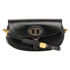 Dior Bobby East-West Umhängetasche aus schwarzem Leder